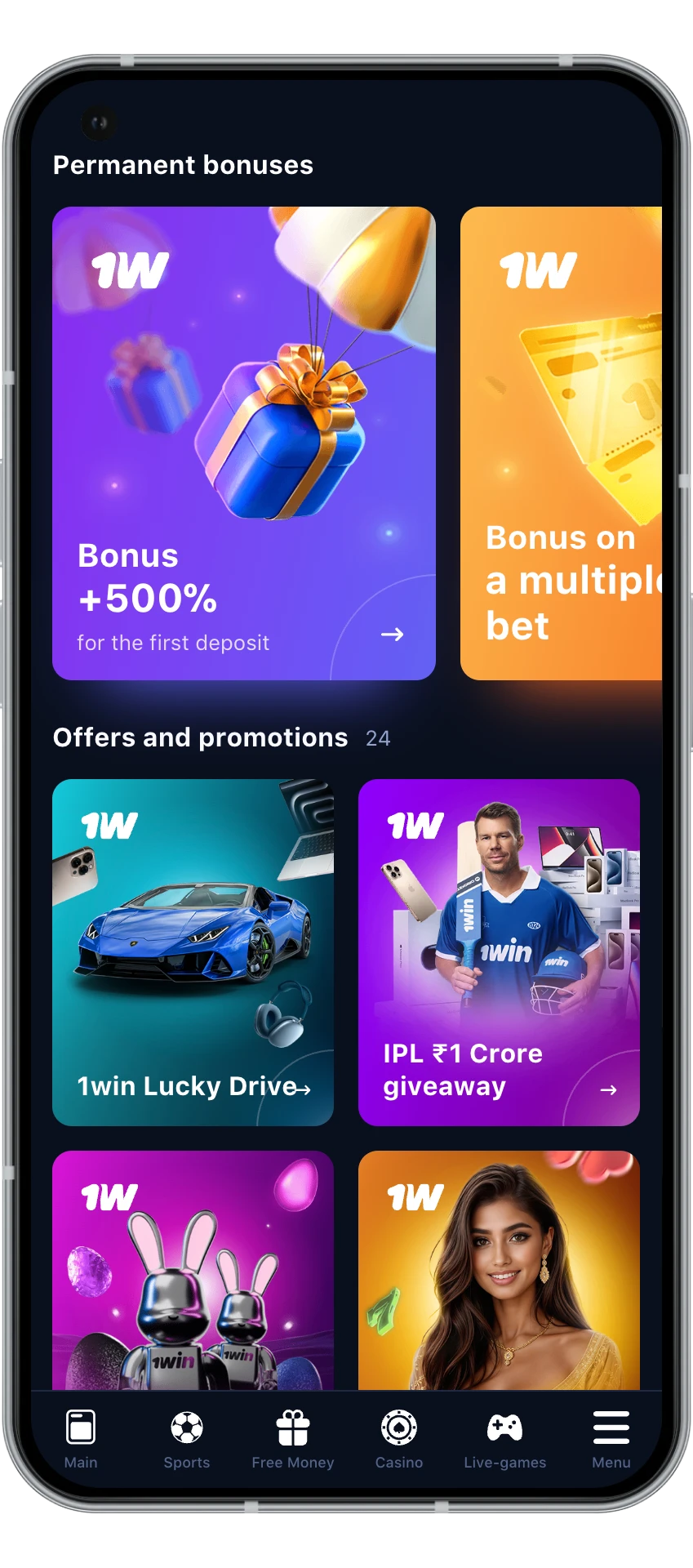Enjoy a variety of bonuses and promotions at 1Win casino.