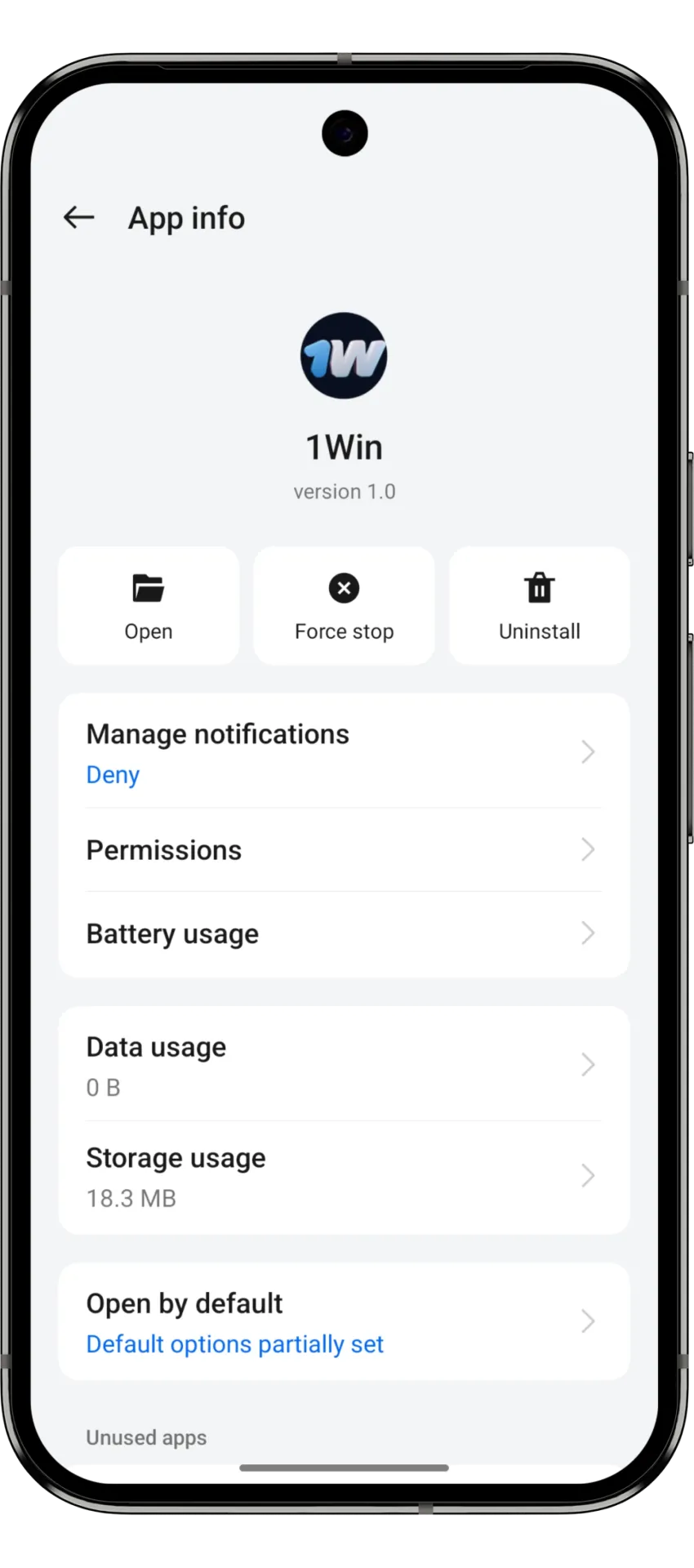 Check the version of the 1win app in the settings.