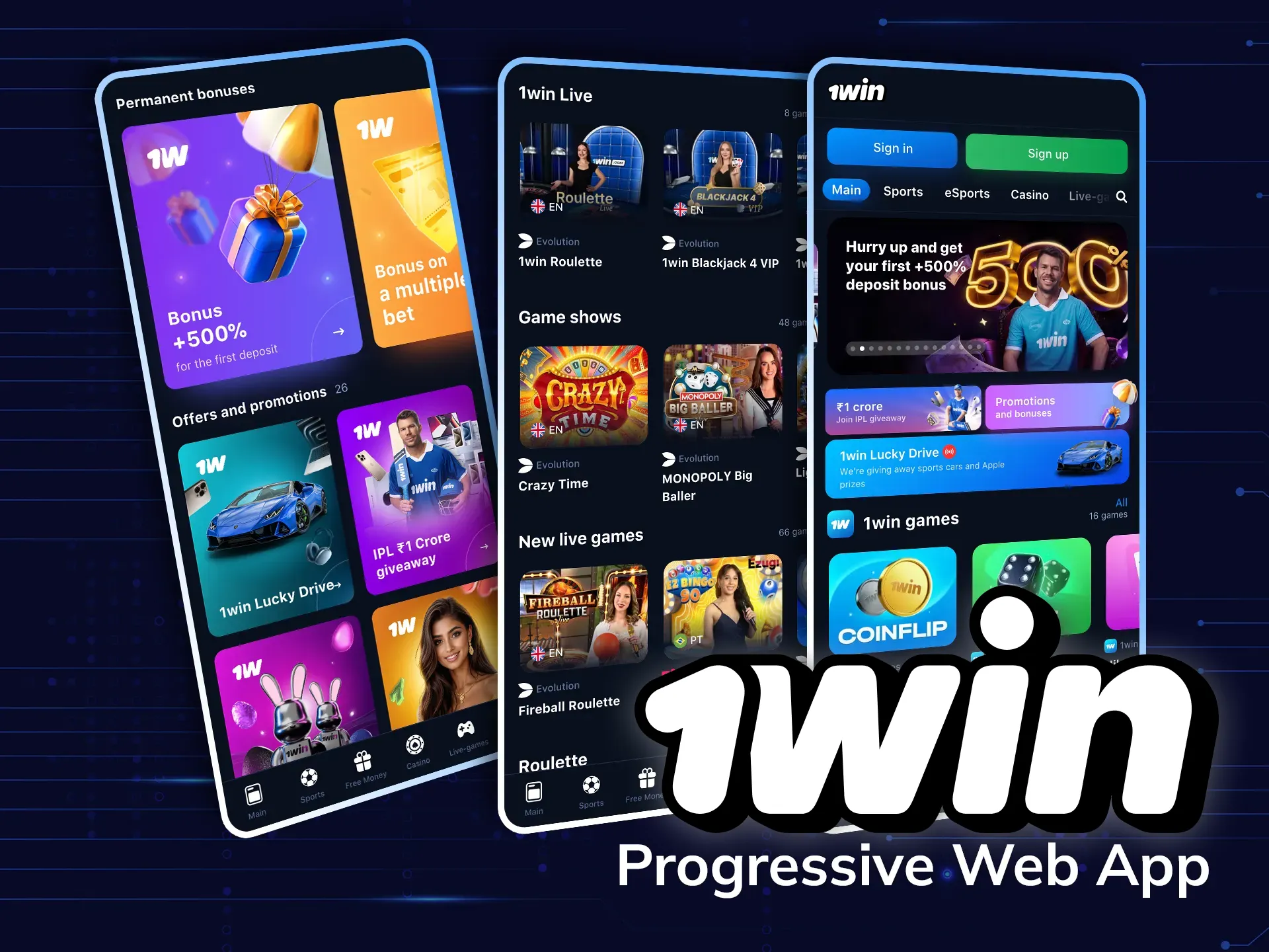 Enjoy the fast and convenient 1Win web app.